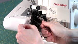 How to thread Singer Overlocker  Serger 14SH754 from scratch [upl. by Yarg]