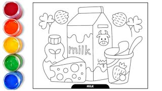 How to draw easy milk box cheese  easy drawing step by step for kids [upl. by Kantor359]