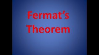 Fermat’s Theorem [upl. by Jairia]