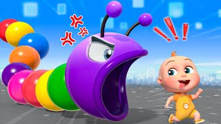 Police VS Hungry Worm Worms From The Game  Funny Cartoons  PulkaCoco‬ Nursery Rhymes amp Kids Songs [upl. by Duester]