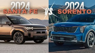 2024 Hyundai Santa fe vs 2024 Kia Sorento Comparison  Best Korean 7 seater [upl. by Ahtelrac]