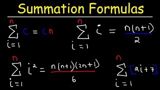 Summation Formulas and Sigma Notation  Calculus [upl. by Notnarb]