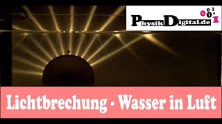 Lichtbrechung beim Übergang von Wasser in Luft  Experiment [upl. by Ilil925]