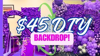 SUPER CHEAP DIY  Foil BackDrop  DollarTree wrapping paper with balloondecoration [upl. by Lay343]