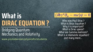 What is Dirac Equation  Dirac Equation Explained  Dirac equation in relativistic quantum mechanics [upl. by Cost]