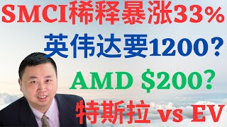 美股793英伟达要到1200SMCI稀释为何反而暴涨33AMD要到200特斯拉对决EV板块 nvda smci amd tsla drmikeinvest 美股分析 ai [upl. by Anij]