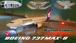 Qantas Boeing 737 MAX8 RC Airplane build video by Ramy RC [upl. by Alemak]