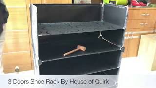 DIY 3 Doors Shoe Rack Storage Organizer [upl. by Padriac]