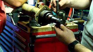 Repairing a damaged trailer axle spindle Part 1 [upl. by Braunstein]