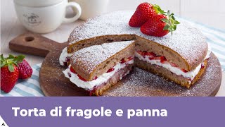 TORTA DI FRAGOLE E PANNA Ricetta facile [upl. by Deena]