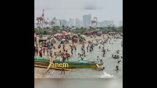 People flock to the Baseco Beach in Tondo Manila as they try to beat the heat of the sun [upl. by Filmore335]