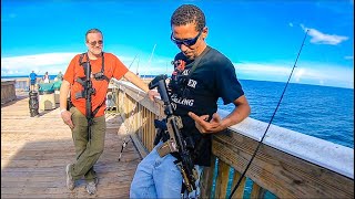 HE BROUGHT WHAT TO THE PIER Brave Fisherman Approached By Cops While Fishing Pompano Beach [upl. by Hna]