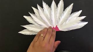 How To Make Paper Feathers  Paper Feather Flower Wall Hanging Craft  Feathers  Crafts With Paper [upl. by Alene302]