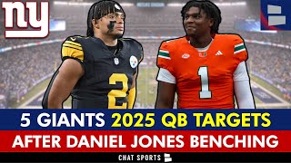 TOP 5 Giants 2025 QB Targets After Benching Daniel Jones [upl. by Ahsiret]