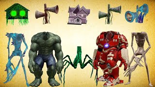 WRONG HEADS GREEN HOUSE HEAD SIREN HEAD HULKBUSTER SCARY HOUSE SIREN HEAD HULK SIREN HEAD ICE [upl. by Ambrosia463]