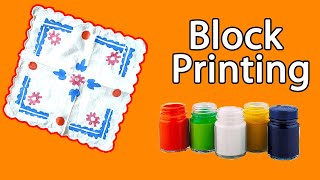 BLOCK PRINTING art amp craft for learning kids  Do It Your Self  5 minute DIY Arts And Crafts [upl. by Tayyebeb205]