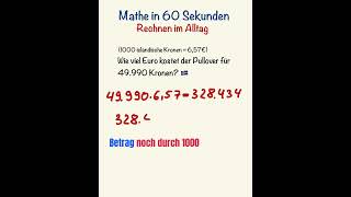 Rechnen im Alltag mit dem Dreisatz Mathe lernen mit Mathetipps 🇮🇸💶 [upl. by Wyndham192]