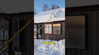 insane snow on roof removal snow recap house snowfall winter tools shorts viralshort [upl. by Emilio]