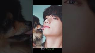 BTS v with his dog yeontan v yeontan youtubeshorts [upl. by Aivull]