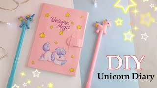 how to make unicorn diary with paper without cardboard  diy unicorn diary without gluegun unicorn [upl. by Mella197]