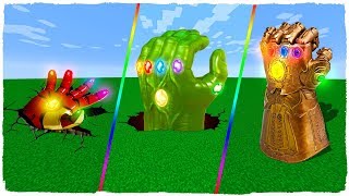 GUANTELETE DE IRON MAN VS GUANTELETE DE HULK VS GUANTELETE DE THANOS  MINECRAFT VENGADORES ENDGAME [upl. by Trebor]