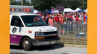 EMS crews treat heatrelated illness symptoms as hundreds gather for Harrisburg Trump rally [upl. by Alanson]