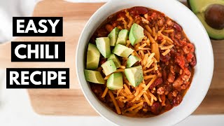 EASY CHILI RECIPE  The Best Turkey Chili  OnePot Meal [upl. by Slater263]