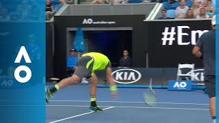 Sam Groth obliterates racquet in Melbourne Park swansong  Australian Open 2018 [upl. by Ivens]