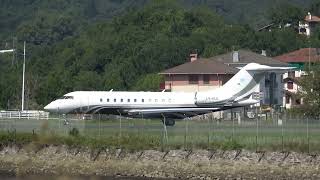 Bombardier Global 5000 Jettly LVKLE Ultra long range aterrizaje San Sebastián [upl. by Henley]