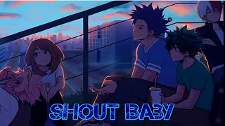 Nightcore 『Shout Baby』 By Ryokuoushoku Shakai  Full Lyrics [upl. by Etnahc]