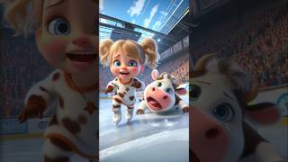 Evolution Of Cow 🔥 The Cow Fell While Playing on the Ice Slide cow cute shorts [upl. by Idurt]