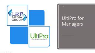 UltiPro Tutorial Manager [upl. by Sedinoel]