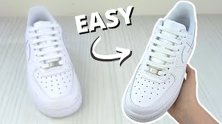 HOW TO BAR LACE NIKE AIR FORCE 1s EASY Way [upl. by Xila999]