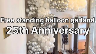 How to make free standing balloon garland  Anniversary balloon decoration balloon garkand tutorial [upl. by Antone]