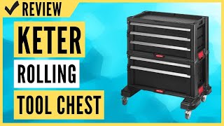 Keter Rolling Tool Chest with Storage Drawer Review [upl. by Zwart]