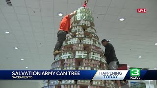 CanTree of donated foods built up to help Sacramento area families in need [upl. by Andrew176]