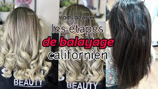 du brun à blond tout les étapes de balayage californien blond chez salon somi beauty [upl. by Yerhpmuh835]