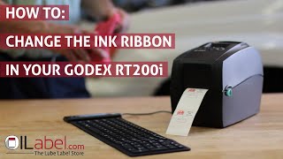 Help Replace the ribbon in your Godex RT200i Oil Change Sticker Printer [upl. by Zechariah]