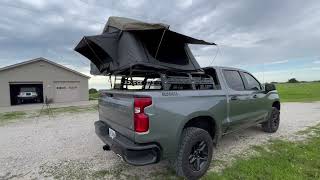 My Roof Top Tent The Nomadic 3 RTT mounted on my Chevy Silverado Trail Boss  Truck camping [upl. by Nylekoorb]