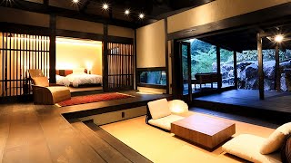 Japans Trendiest Onsen Ryokan Hotel  KUROKAWA ONSEN GEKKOJU Amazing Private Hot Spring Bath [upl. by Hsepid]