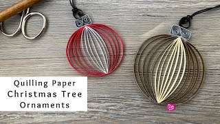 How to Make Quilling Paper Christmas Tree Ornaments  Holiday Paper Crafts [upl. by Nared241]