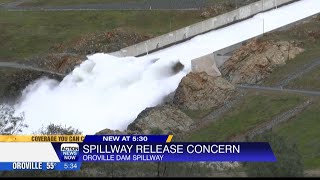 Oroville Dam Spillway release concern [upl. by Asserrac]