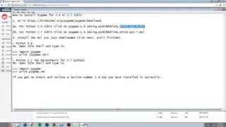 How To Install Pygame for Python 34 and 27 [upl. by Karr]