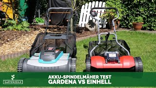 Akku Spindelmäher Test  Gardena vs Einhell [upl. by Ludovico506]