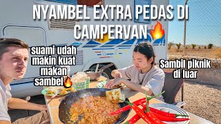 MASAK SAMBEL XTRA PEDAS SUAMI KUAT MALAH KETAGIHAN🥵  Campervan Spanyol 118 [upl. by Azenav904]