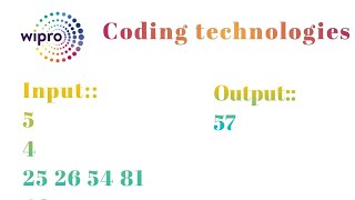 Wipro Coding Questions 2422022  Coding Technologies [upl. by Leahcimdivad910]