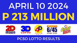 Lotto Result April 10 2024 9pm PCSO [upl. by Annerol]