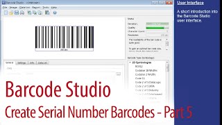 Create Serial Number Barcodes  Barcode Studio 5 [upl. by Maclean596]