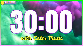 30 MINUTE TIMER WITH MUSIC FOR CLASSROOM 🌈⏰ Calm Music Countdown Timer Classroom Timer timer [upl. by Eahsal]