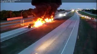 Dramatic crash of a truck smashing into a barrier [upl. by Affer]